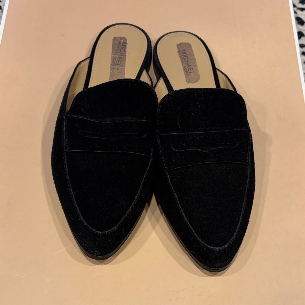 Michael Kors Black Suede Mules